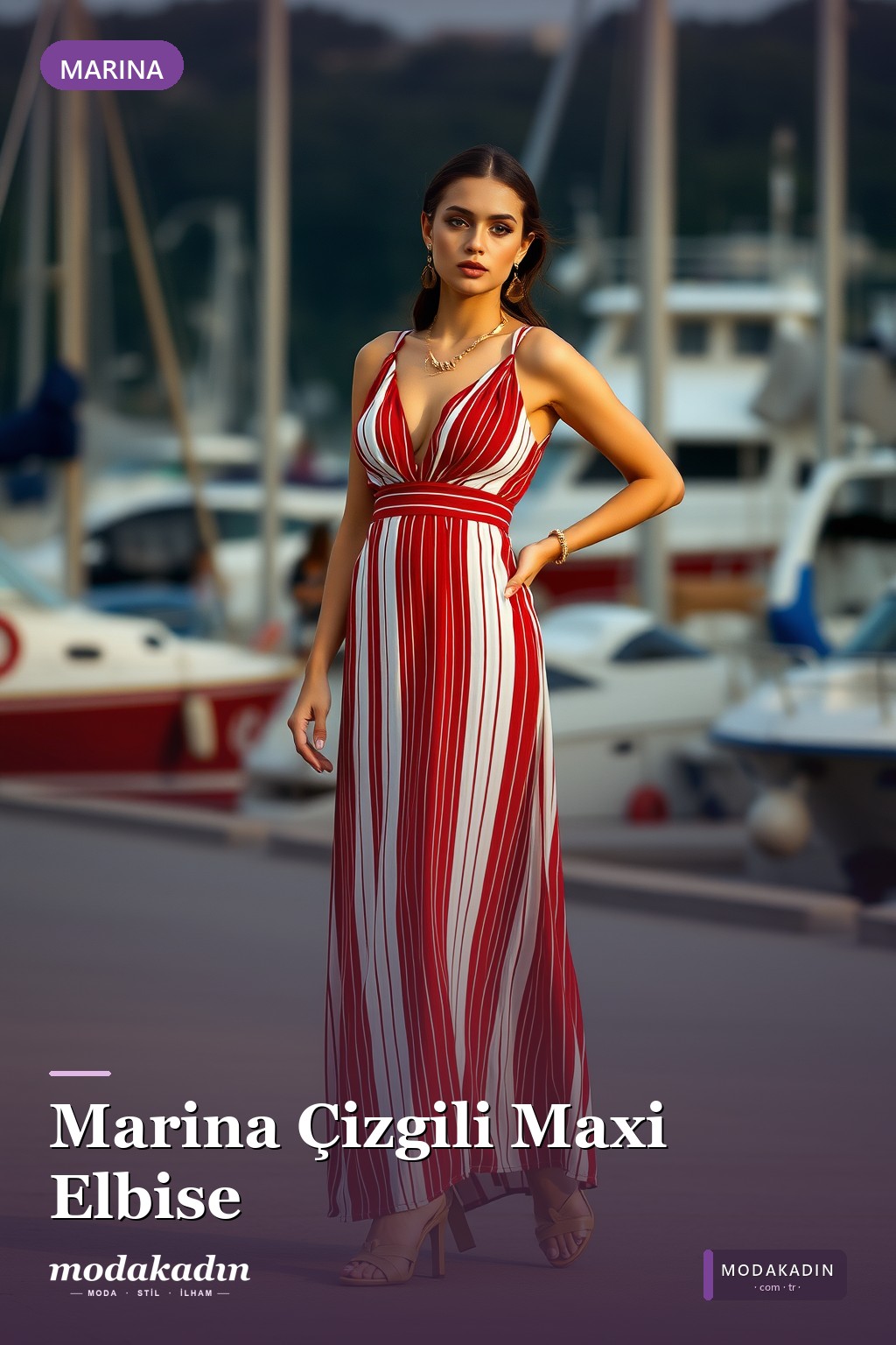 Kırmızı-Beyaz Marina Maxi