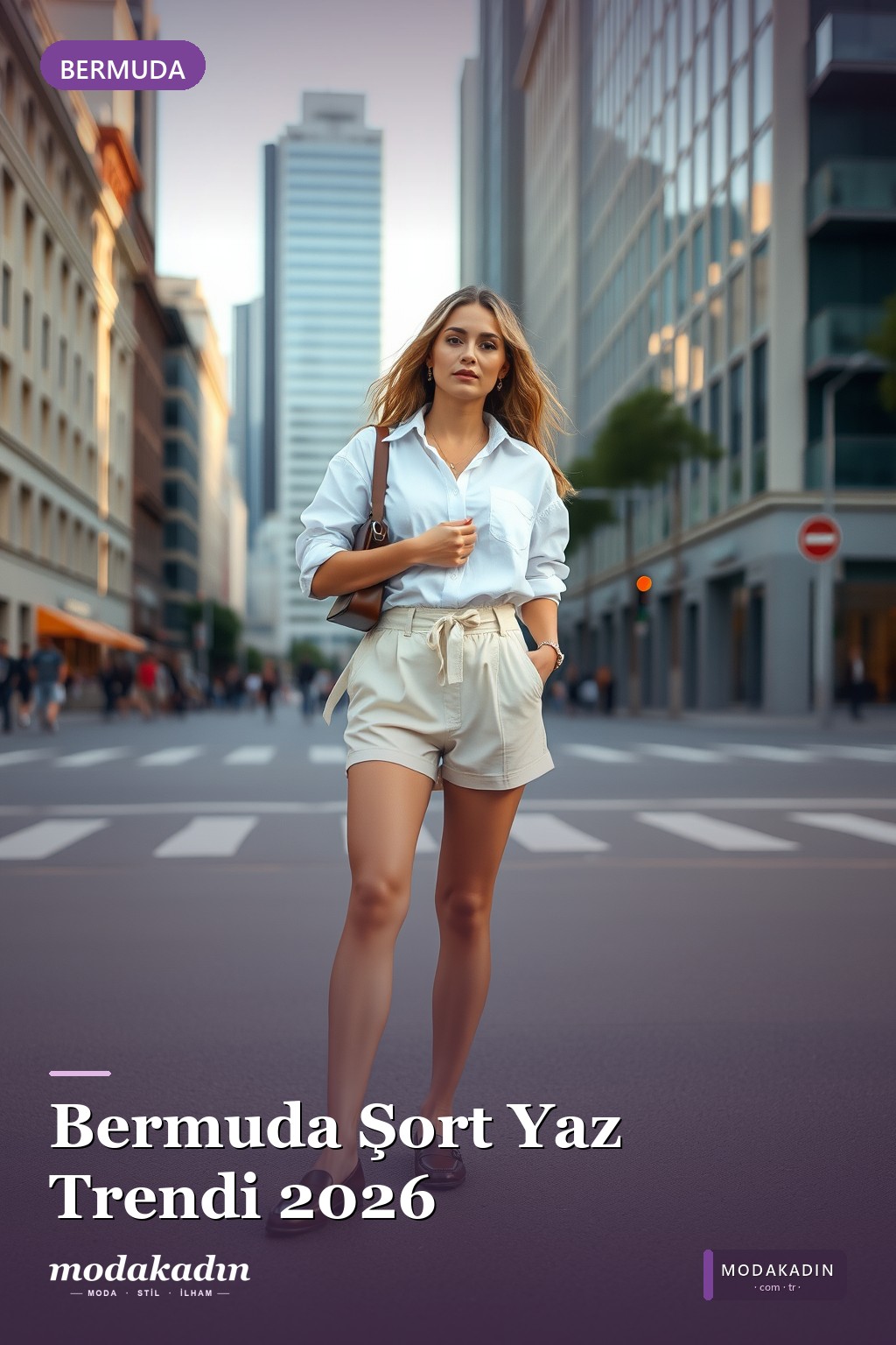 Yüksek Bel Bermuda Şort