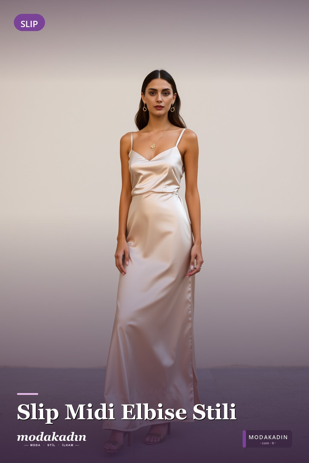 Slip Midi Elbise