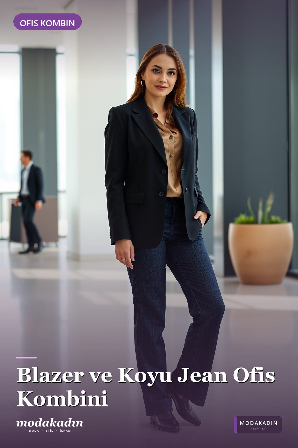 Yapılandırılmış Blazer + Koyu Jean