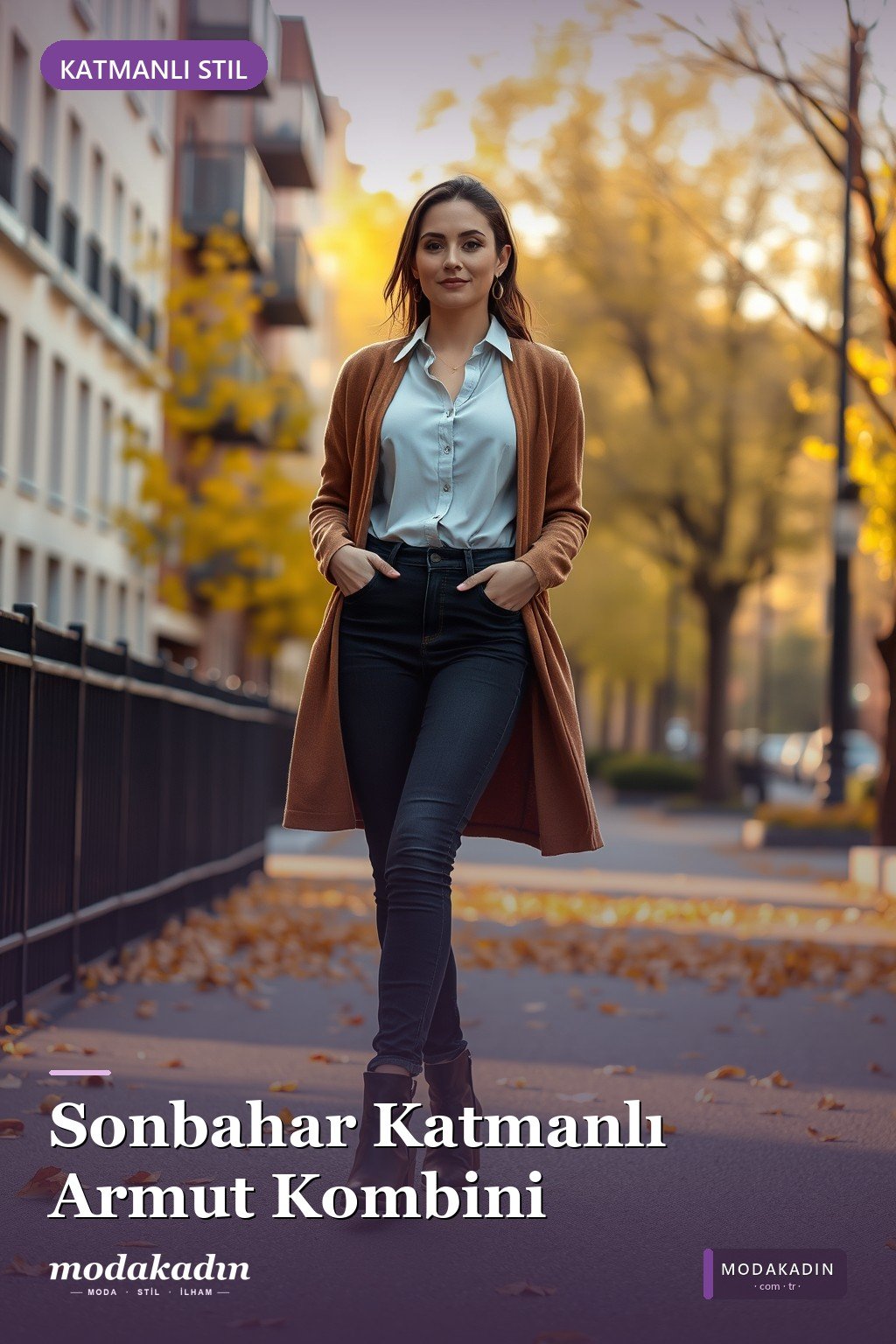 Uzun Hırka + Skinny Alt + Detaylı Üst