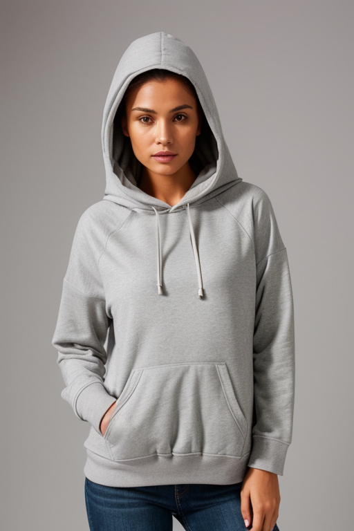 Nötr renkli kapüşonlu sweatshirt