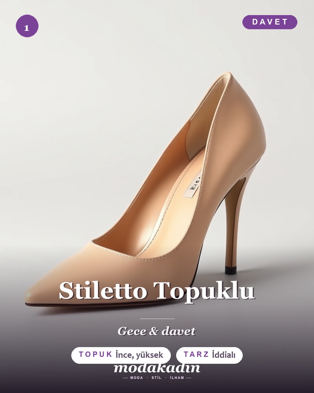 Stiletto topuklu ayakkabı modeli, nude