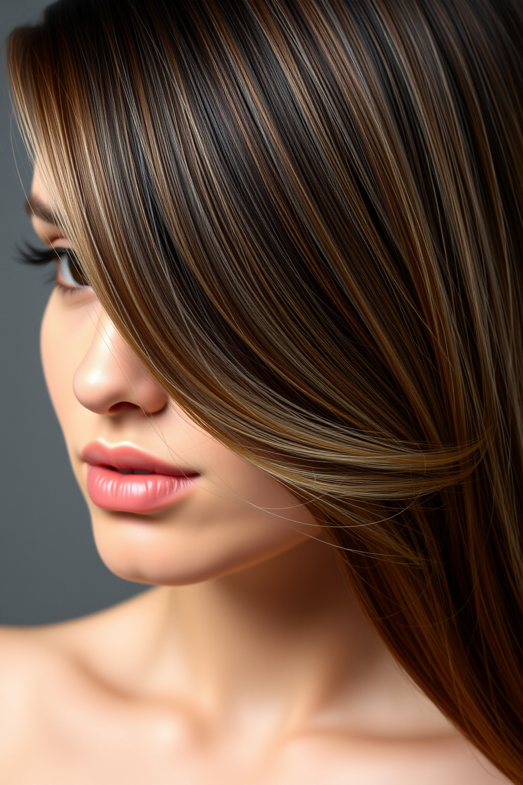 klasik balayage kahve saçta doğal karamel ışıltı