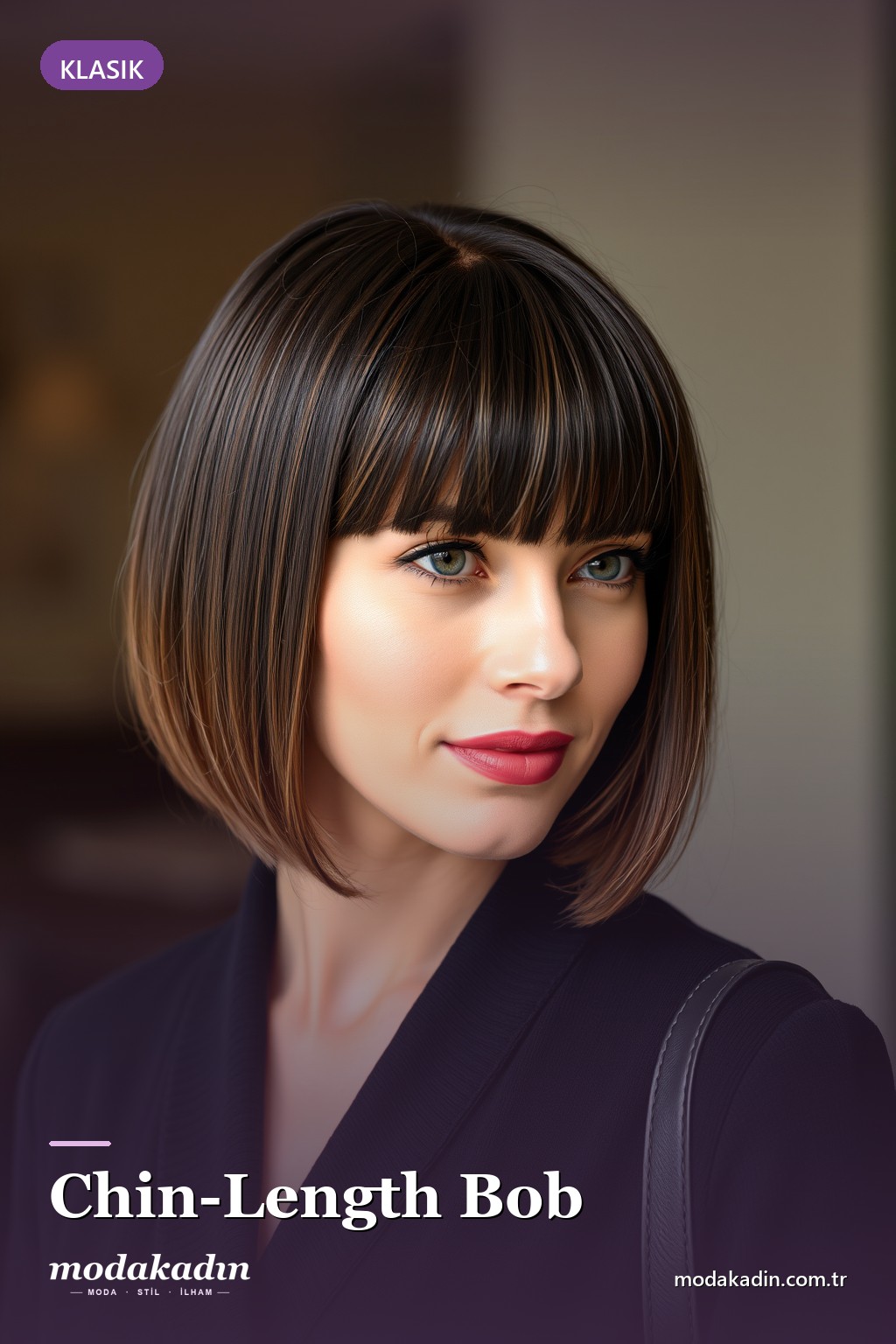 Chin-Length Bob bob saç modeli