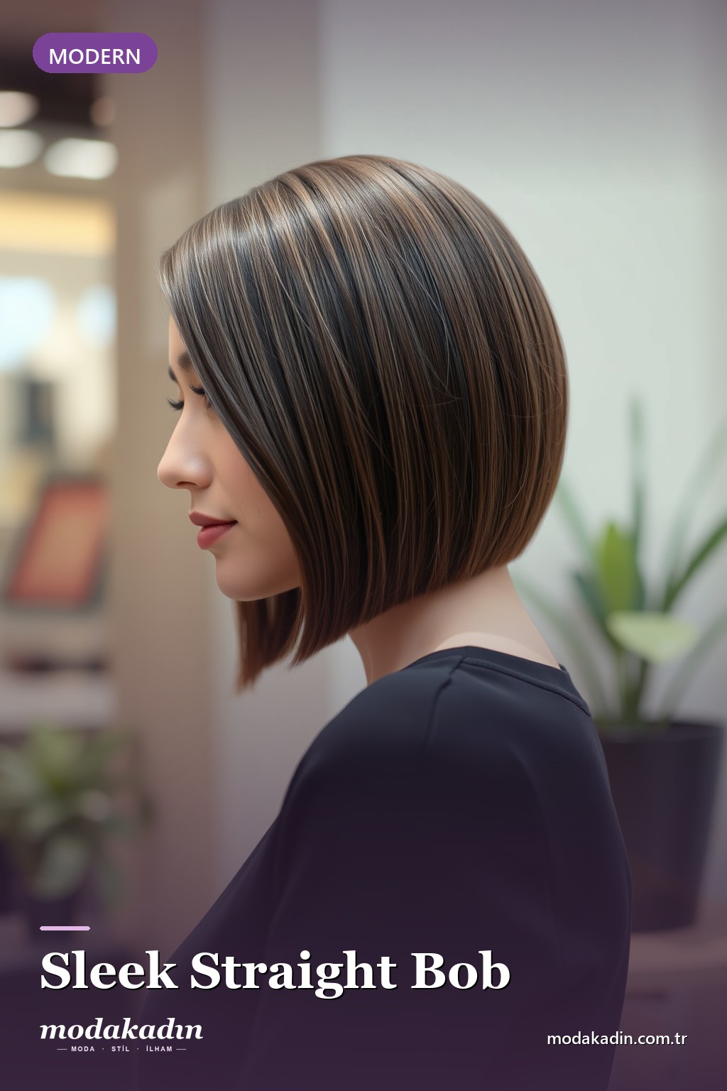 Sleek Straight Bob bob saç modeli