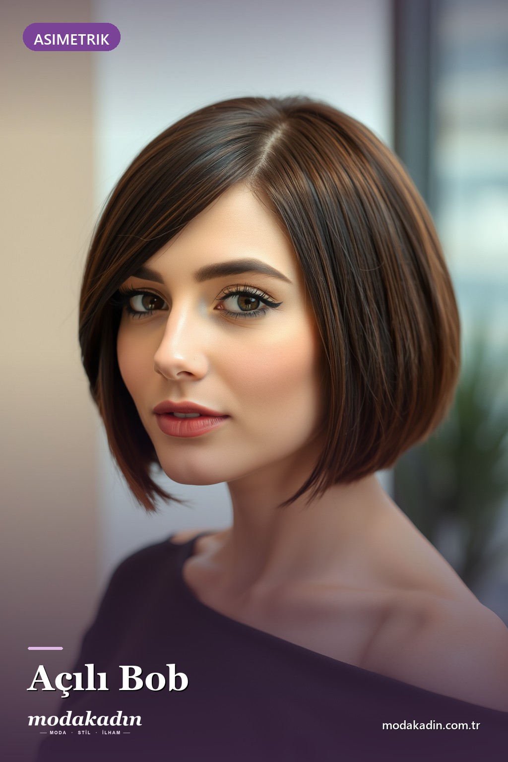Açılı Bob bob saç modeli