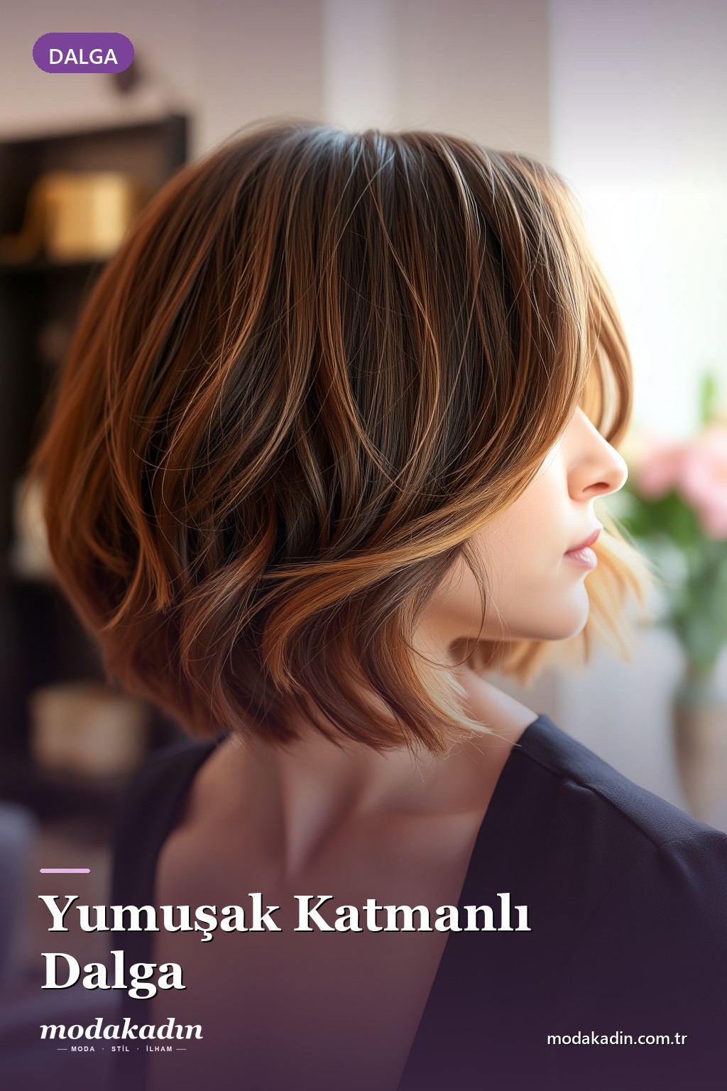 Yumuşak Katmanlı Dalga bob saç modeli