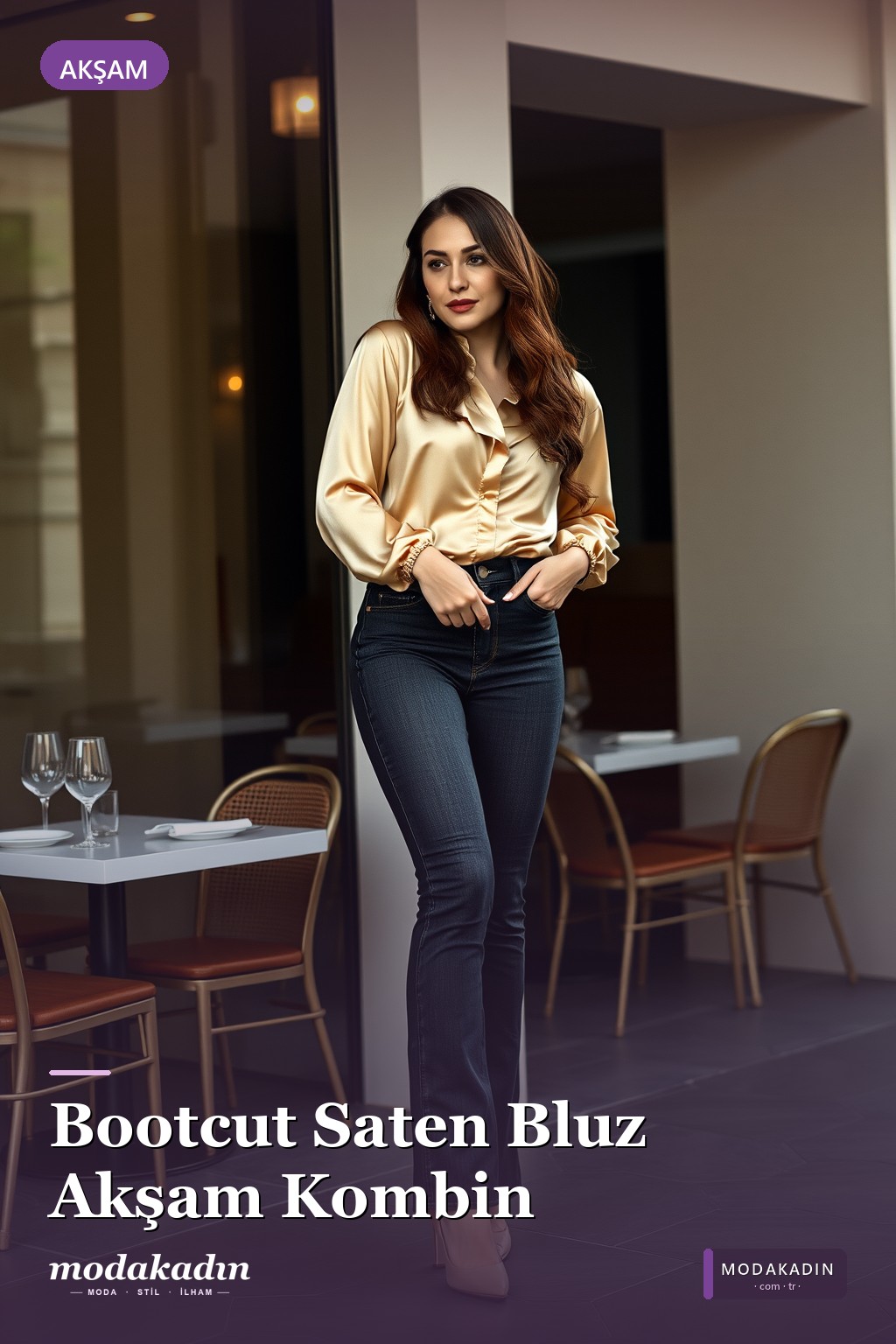 Bootcut + Saten Bluz + Stiletto