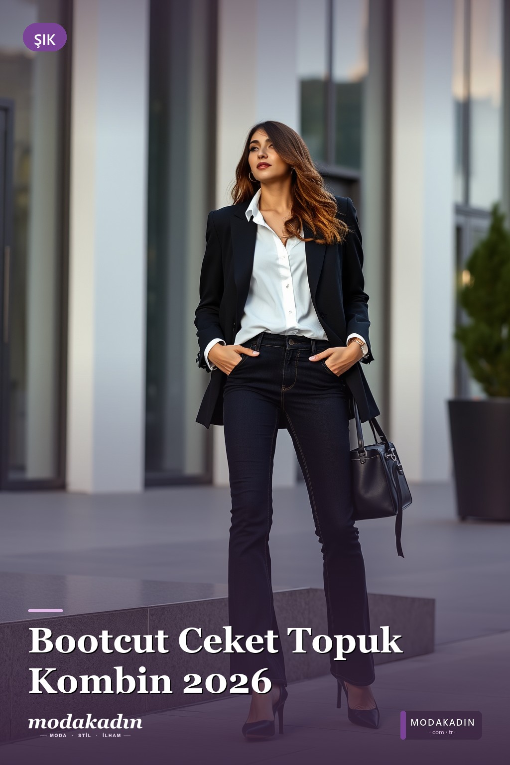 Bootcut + Yapılandırılmış Ceket + Topuk
