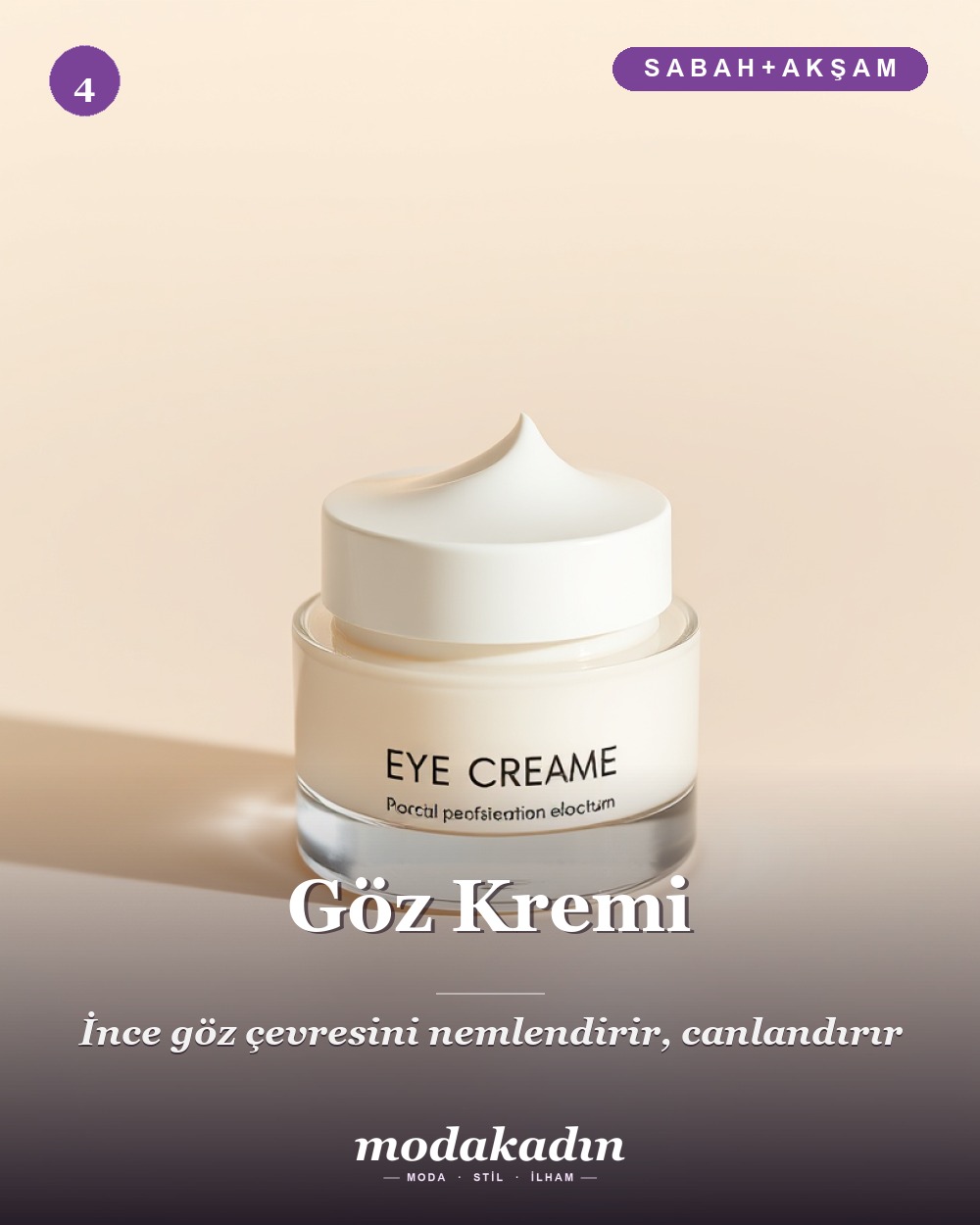 Cilt bakım rutininde göz kremi adımı