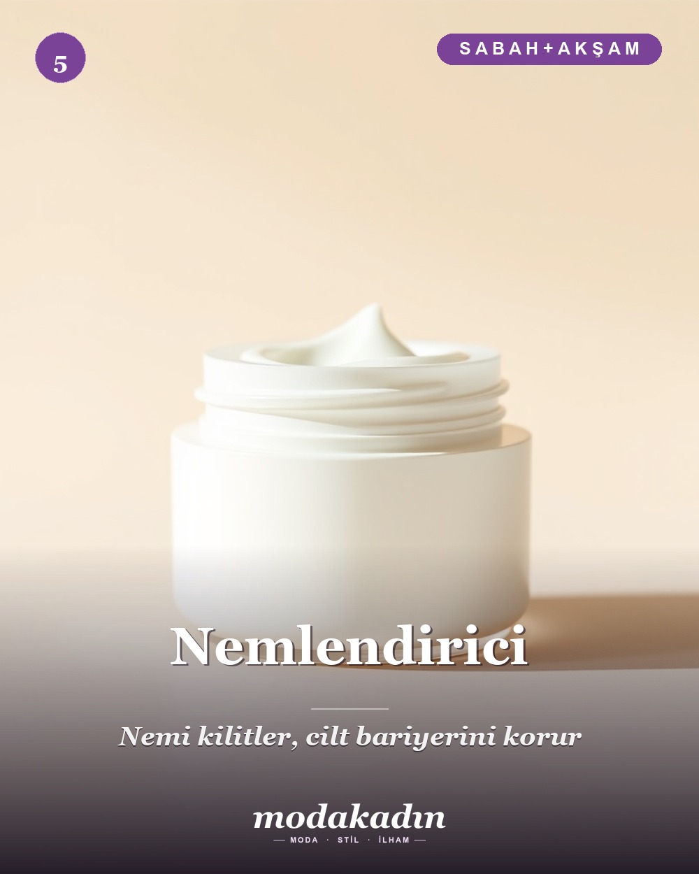 Cilt bakım rutininde nemlendirici adımı