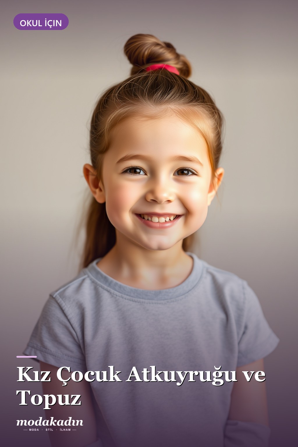 Kız çocuk atkuyruğu ve topuz Pinterest pini