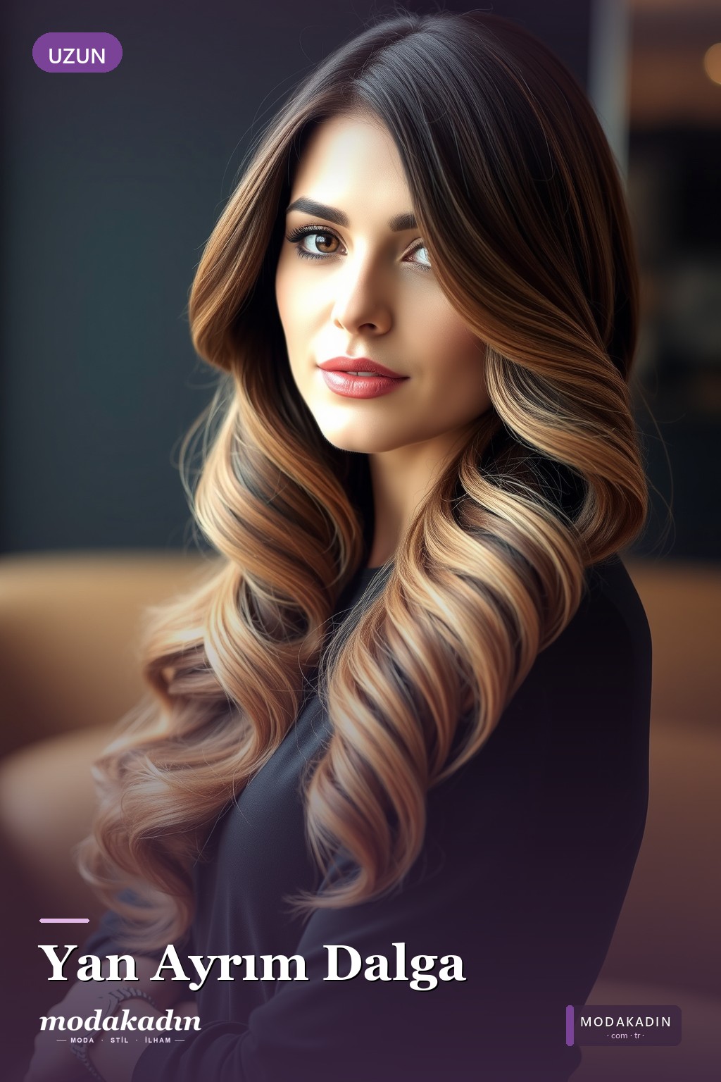 Yan Ayrım Dalga dalga saç modeli