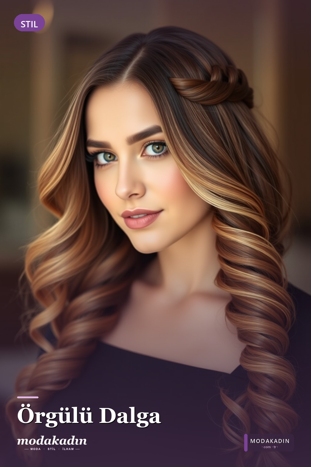 Örgülü Dalga dalga saç modeli
