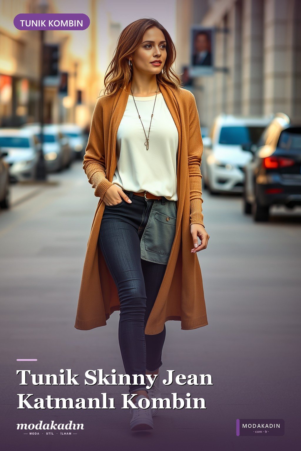 Tunik + Skinny Jean + Uzun Hırka