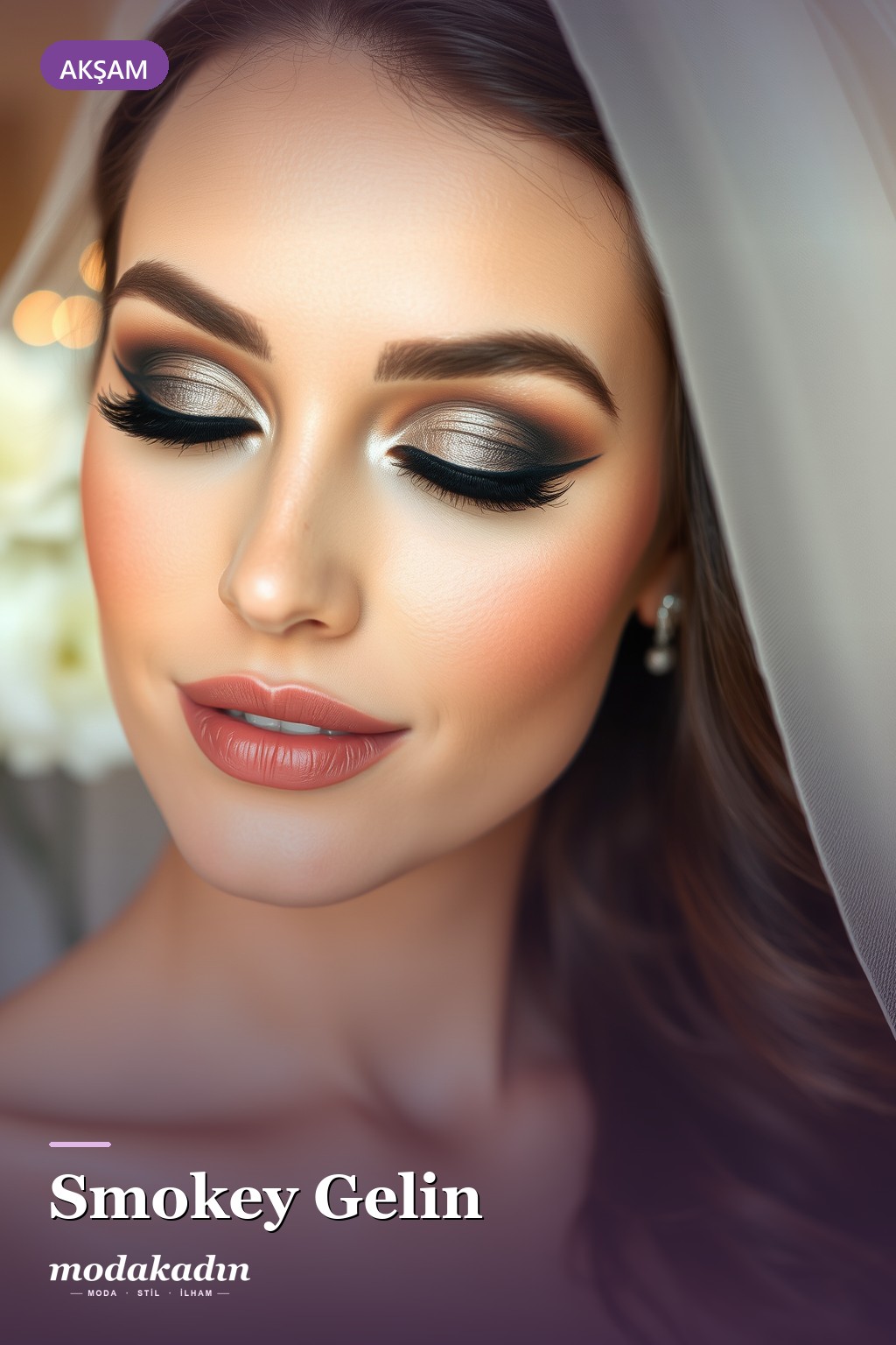 Smokey gelin makyajı Pinterest pini