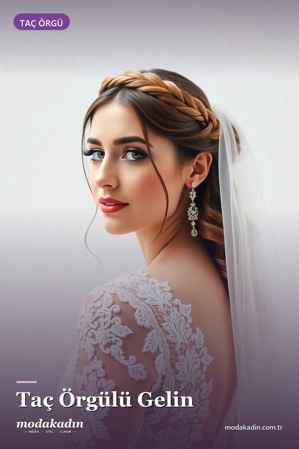 Taç Örgülü Gelin Saçı