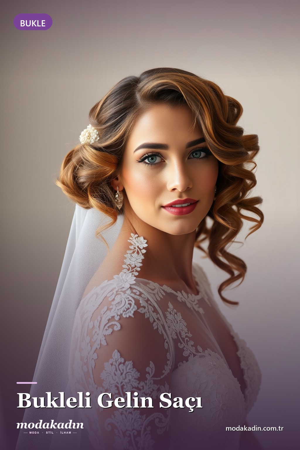 Bukleli Romantik Gelin Saçı