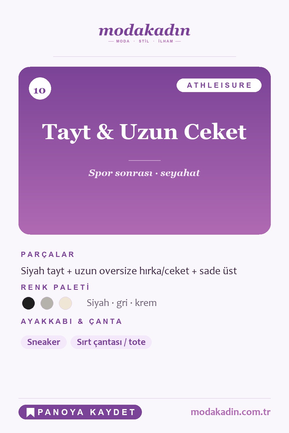 Tayt ve uzun ceket kombini Pinterest pini