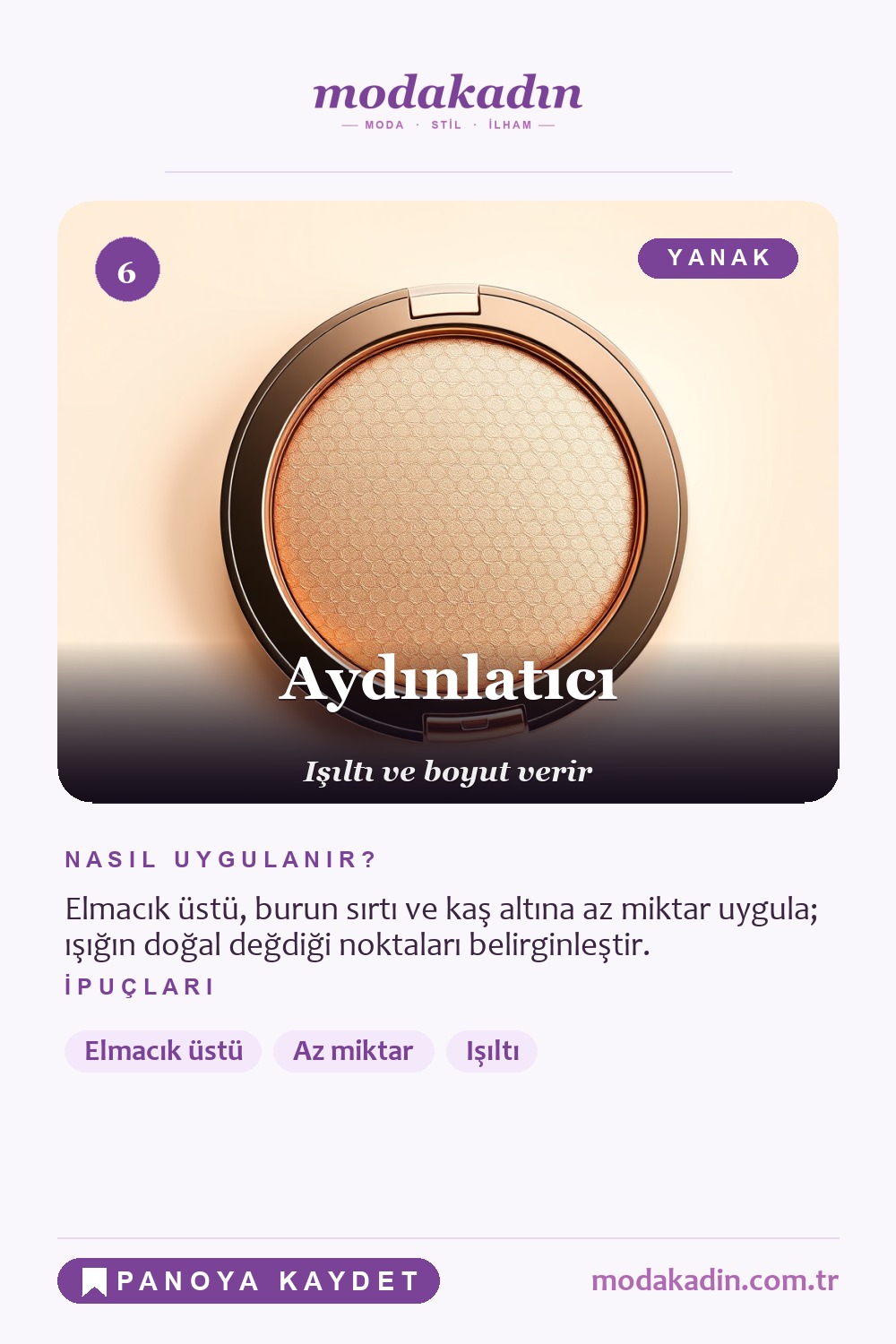 Günlük makyaj aydınlatıcı adımı Pinterest pini