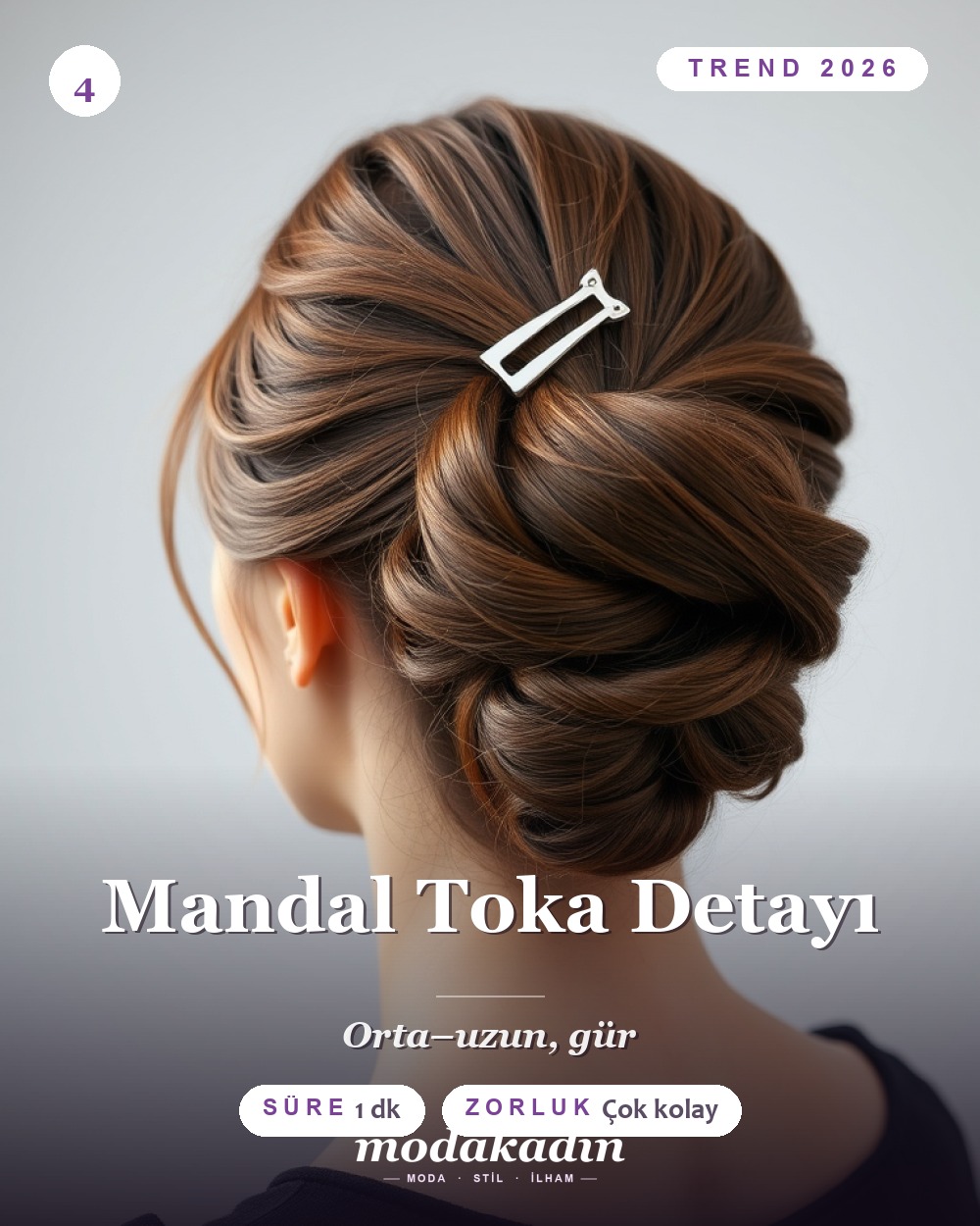 Mandal toka ile pratik saç modeli