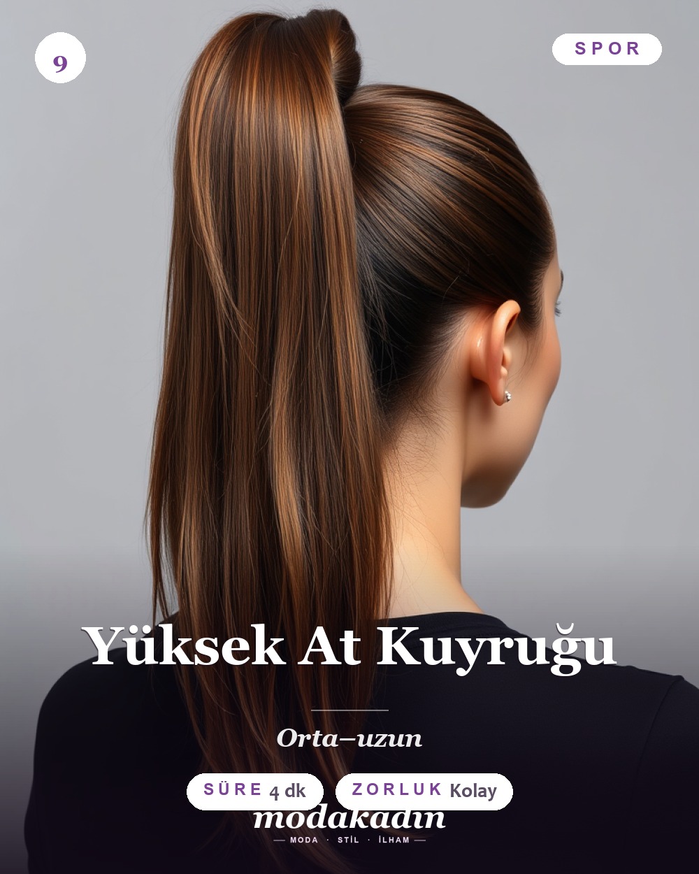 Yüksek at kuyruğu spor saç modeli