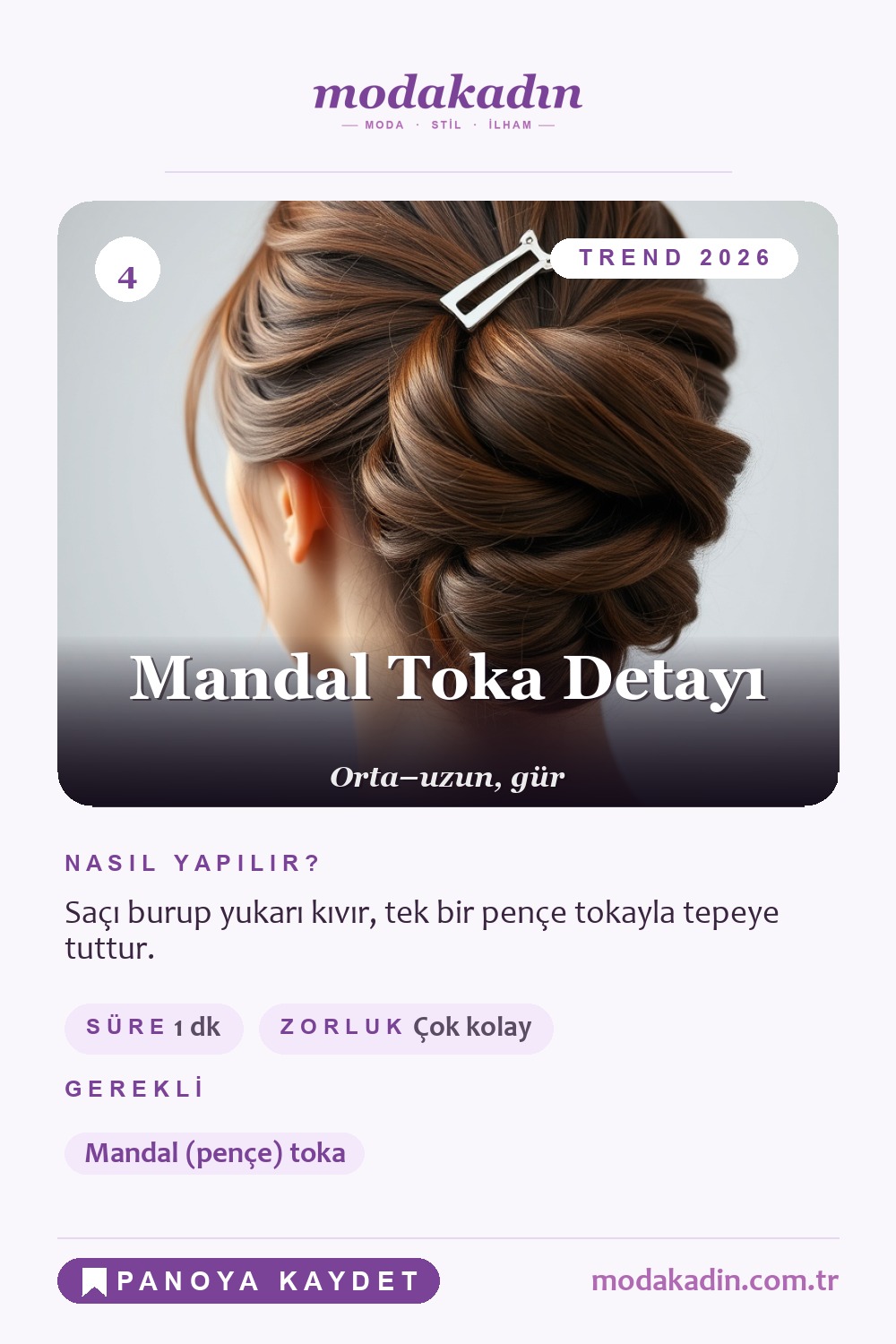 Mandal toka saç modeli Pinterest pini
