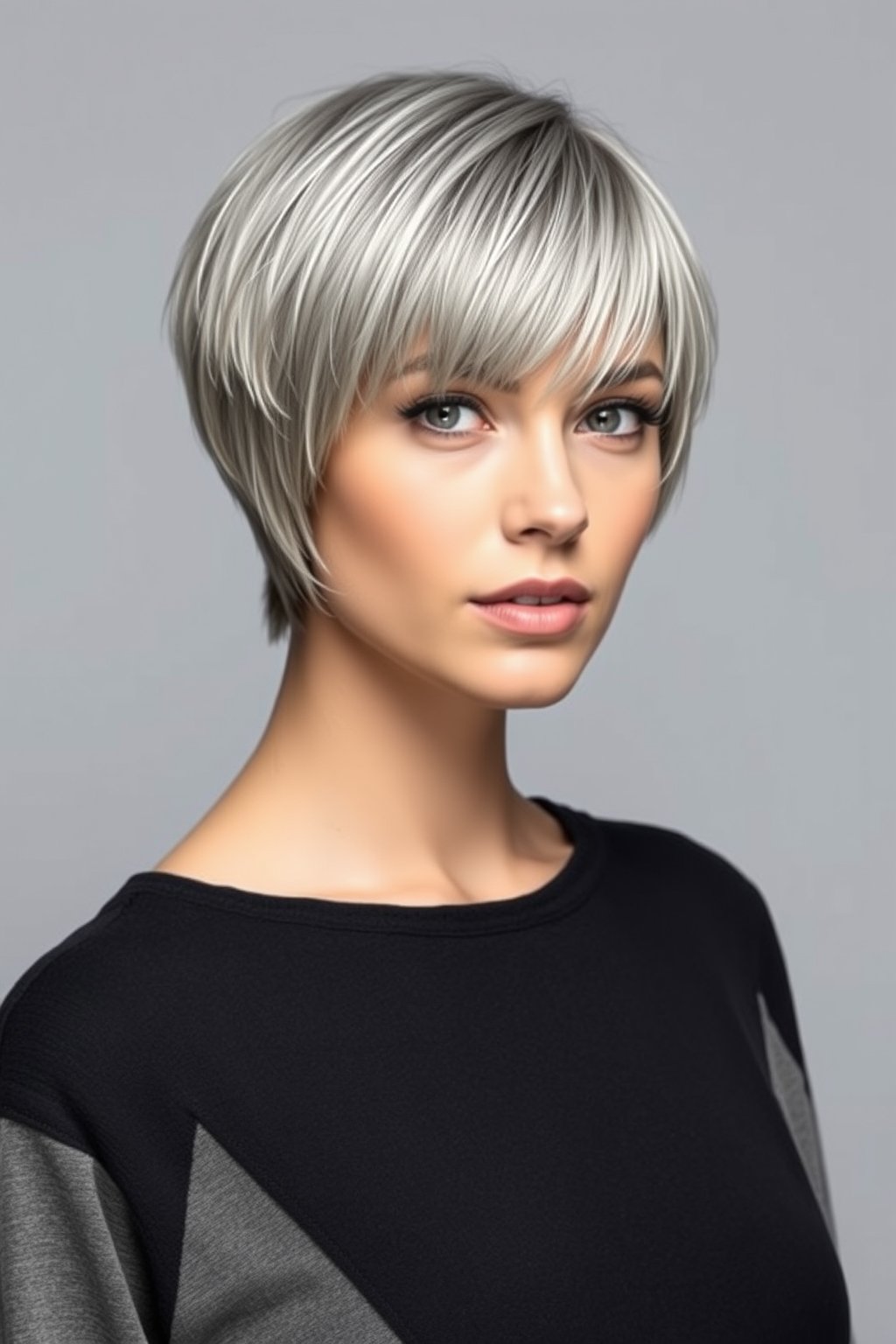 kısa saç modeli wolf cut perde perçem kare yüz