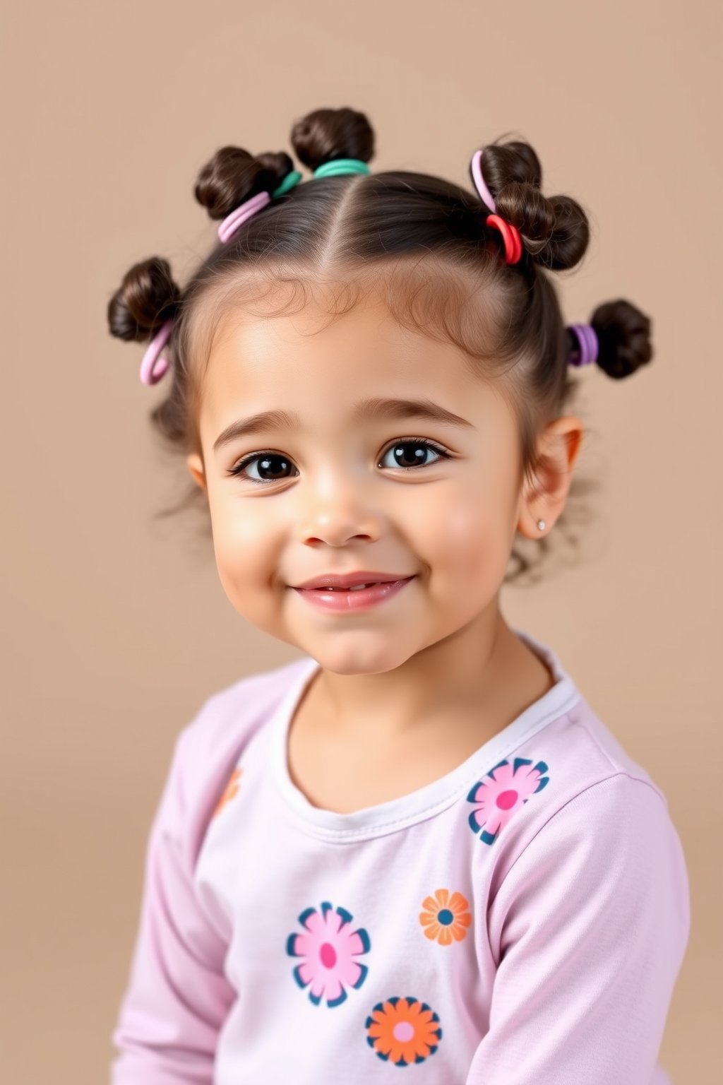 çoklu mini topuz kıvırcık kız çocuk