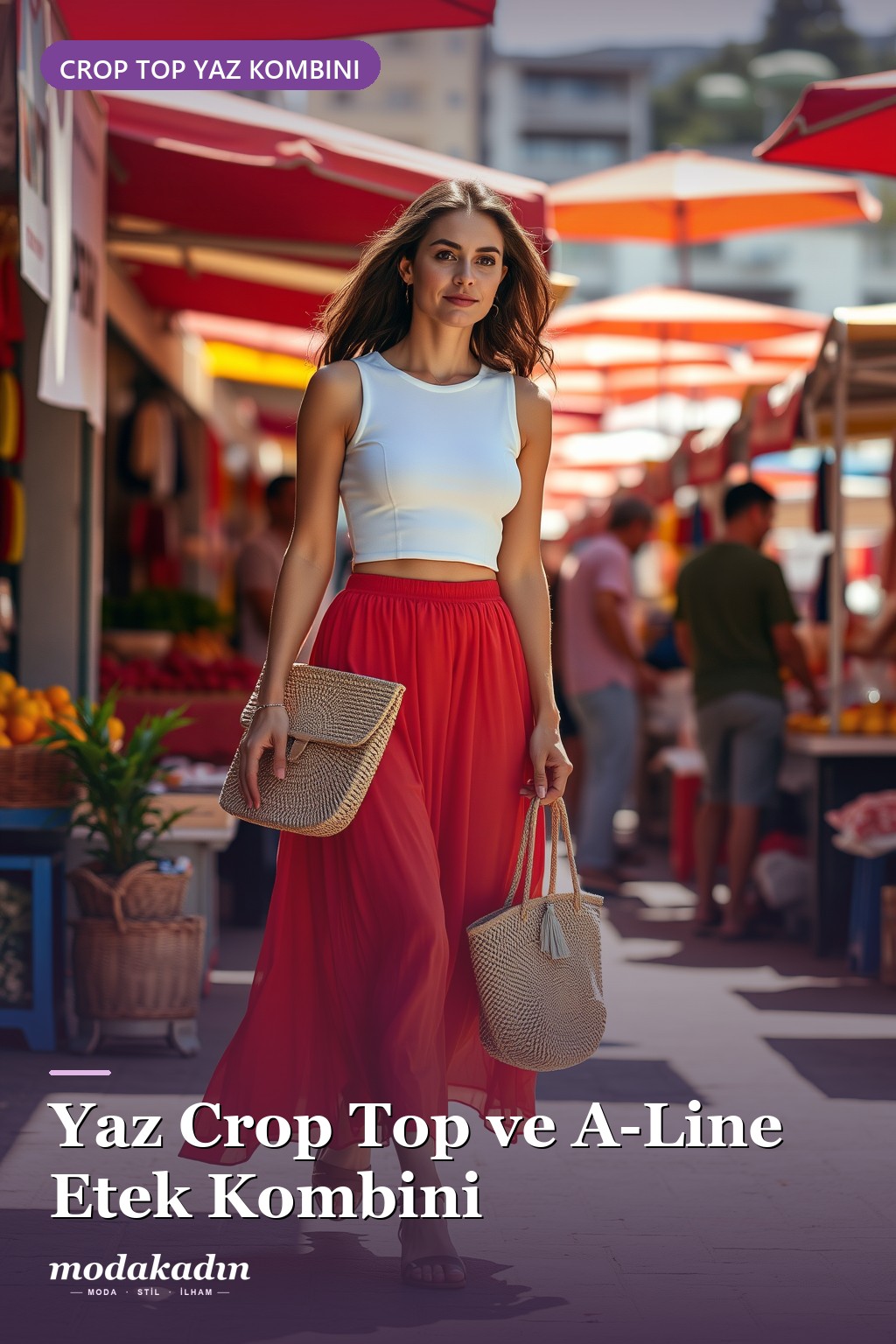Crop Top + A-Line Midi Etek: Yaz Ferahlığı