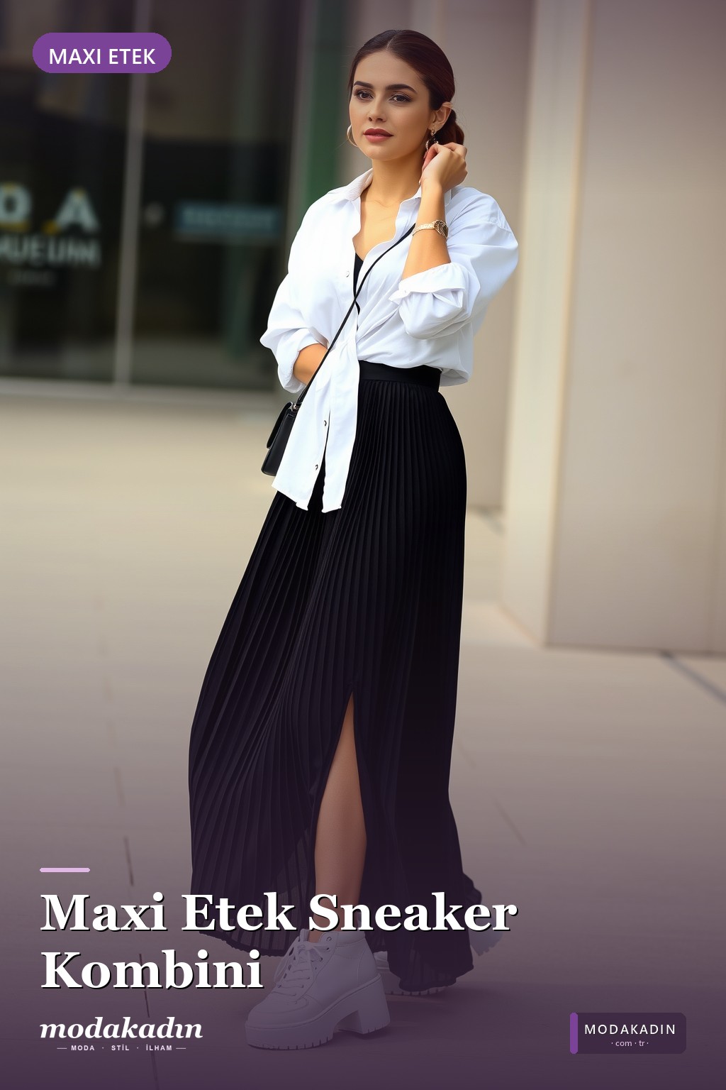 Maxi Etek + Sneaker Kontrastı