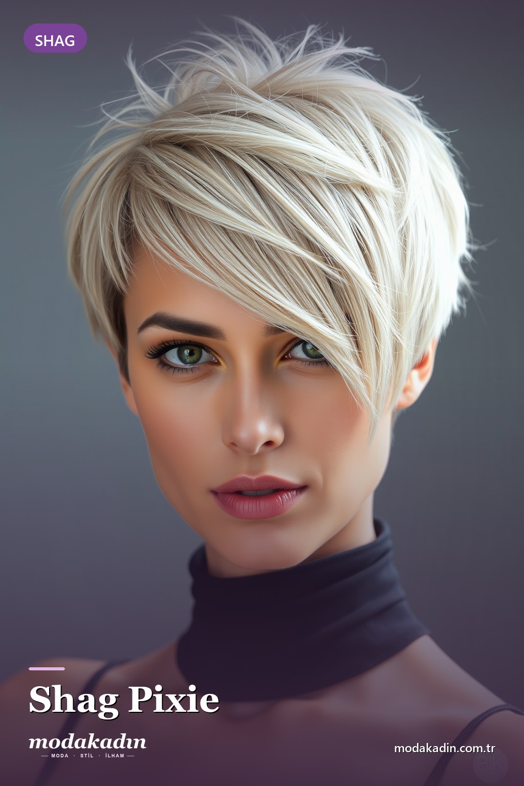 Shag Etkili Katlı Pixie