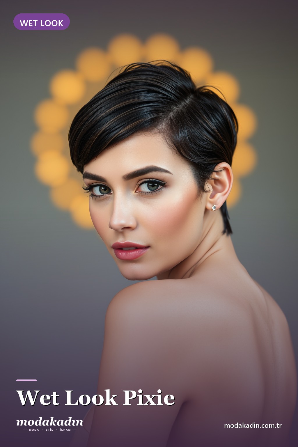 Islak Görünüm (Wet Look) Pixie