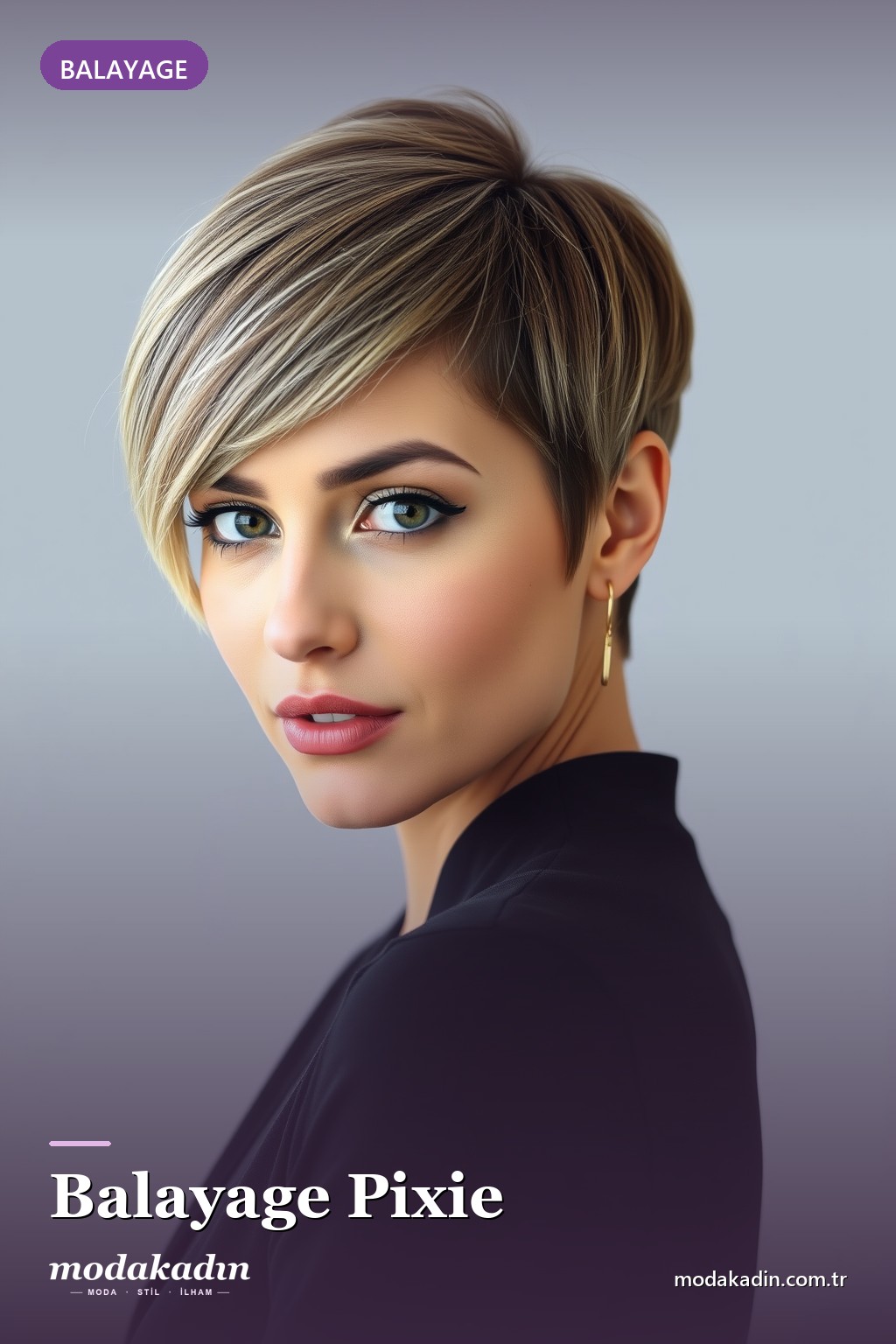 Balayage Geçişli Pixie