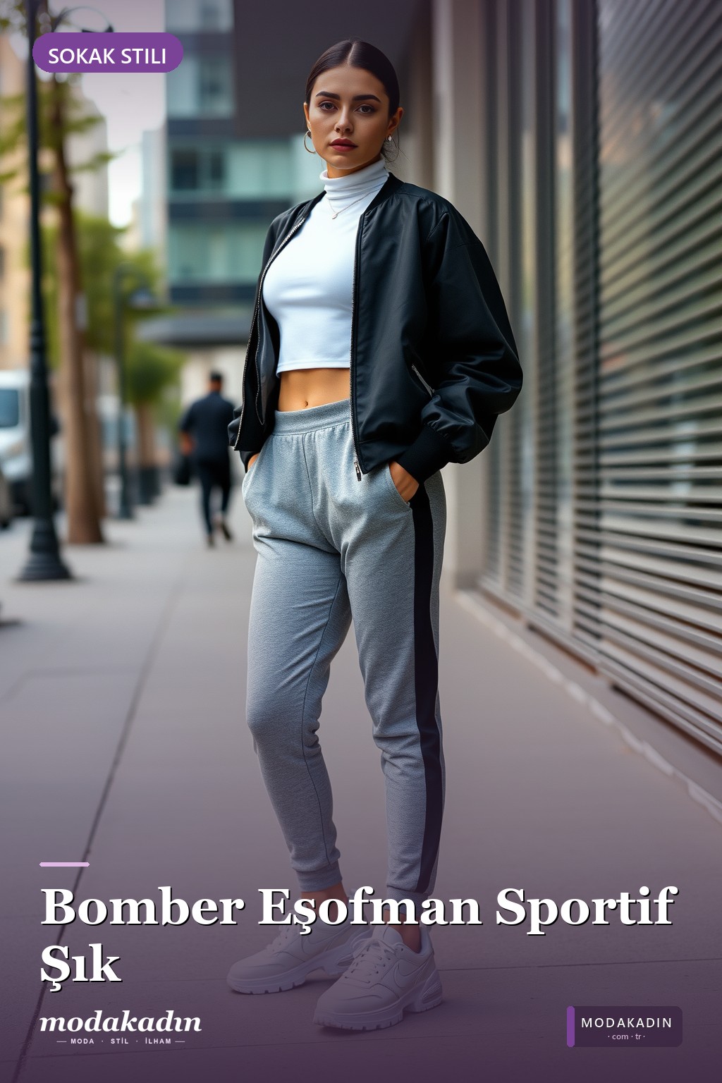 Eşofman Altı + Crop Top + Bomber