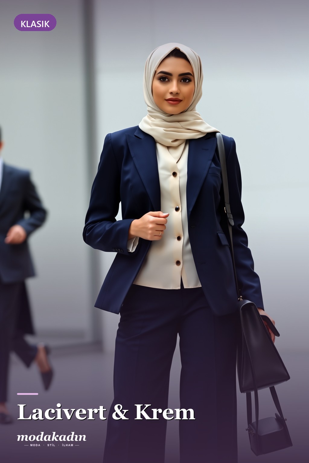 Lacivert ve Krem: Klasik Ofis Şıklığı