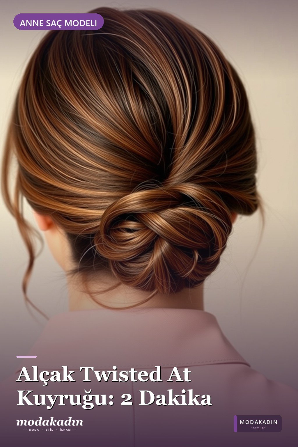 Alçak Twisted At Kuyruğu anne saç modeli