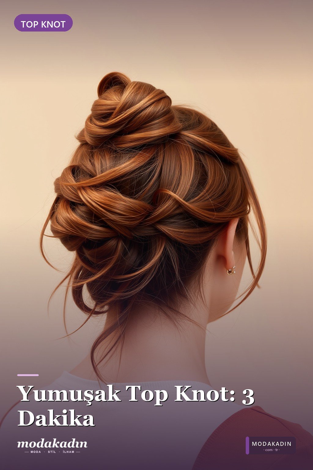 Yumuşak Top Knot anne saç modeli