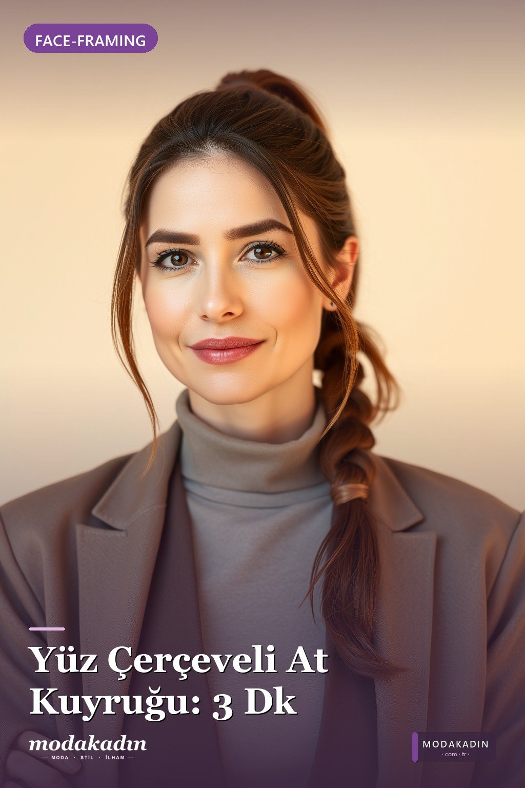 Yüz Çerçeveli At Kuyruğu anne saç modeli